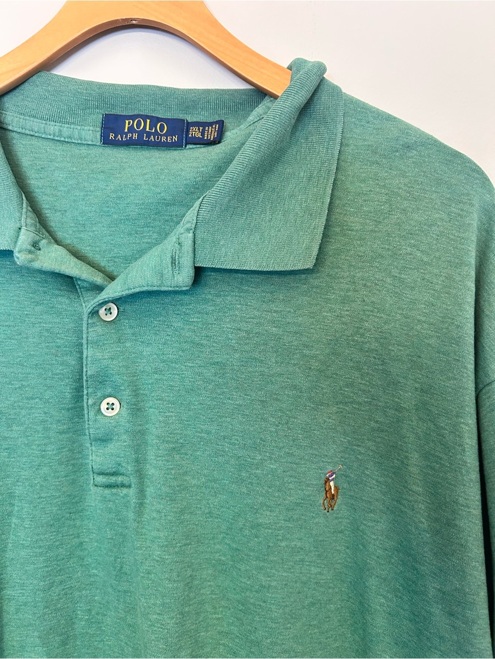 Ralph Lauren Heather Mint Green Polo Shirt with Embroidered Pony